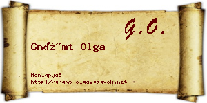 Gnámt Olga névjegykártya